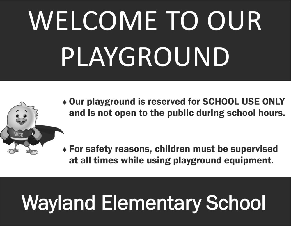 Reminder about Playgrounds/Outdoor Facilities