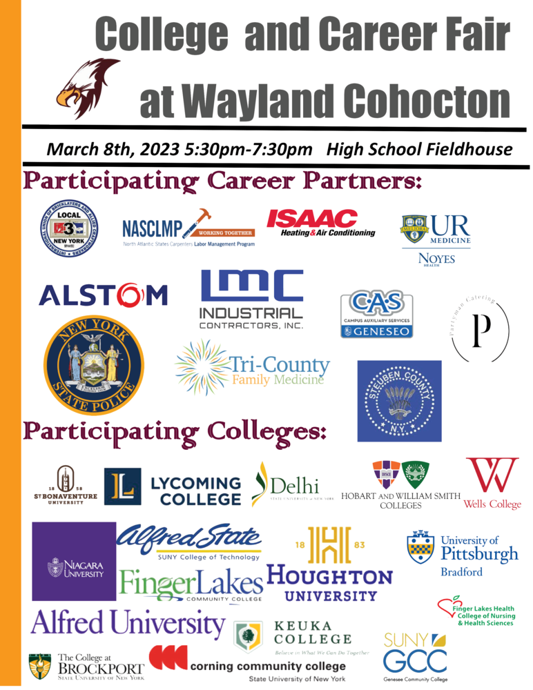 Come to the WC College and Career Fair WaylandCohocton High School