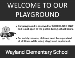 Reminder about Playgrounds/Outdoor Facilities