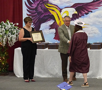Sierra Bowers receives the Robert J. Cownie Spirit of the Golden Eagle Award