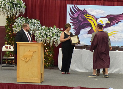 Matthew Burritt receives the Robert J. Cownie Spirit of the Golden Eagle Award