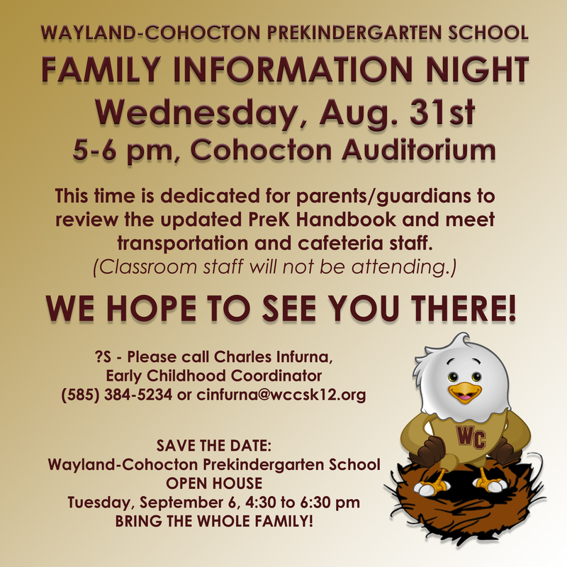 Cohocton Prekindergarten School Hosts Family Information Night
